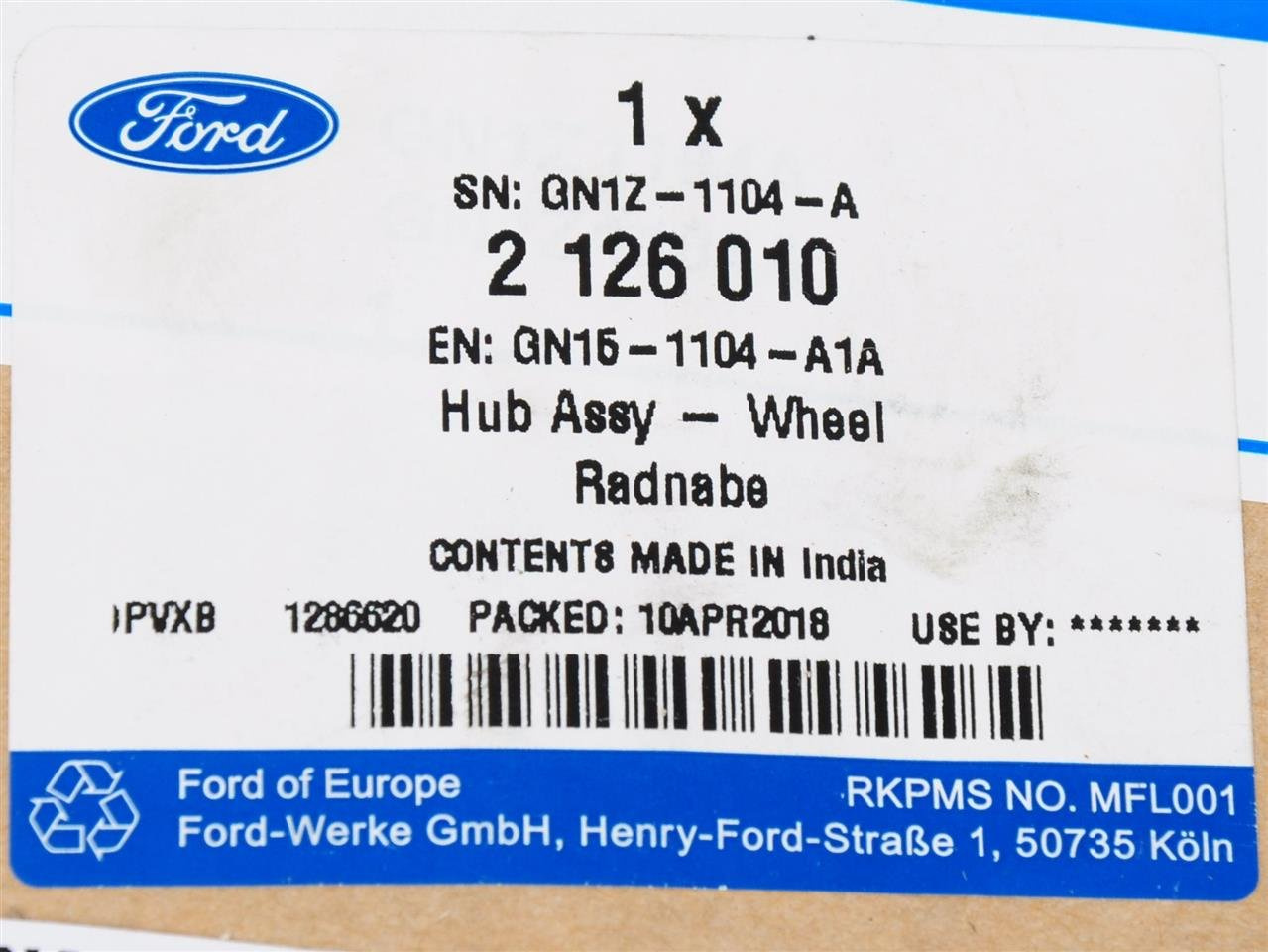 PIASTA KOŁA PRZÓD ECOSPORT 2017- 4WD _ 2126010 _ GN15-1104-A1A _ GN1Z-1104-A _ GTU_07