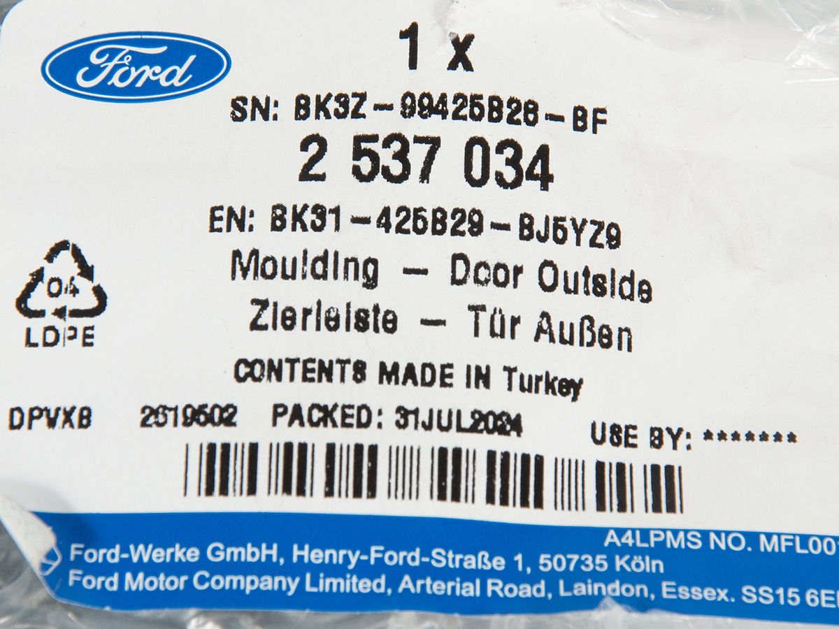 LISTWA LEWA DRZWI TYLNYCH FORD TRANSIT 19- 24-