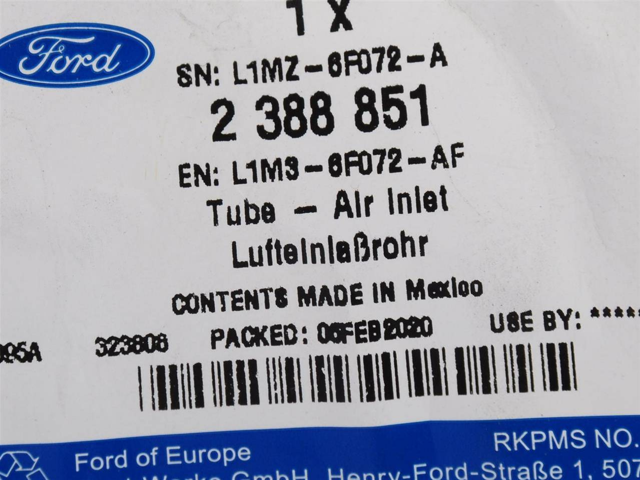 PRZEWÓD WLOT POWIETRZA EXPLORER 20- 3.0 GTDI TC V6 _ 2479951 _ L1M3-6F072-AG _ L1MZ-6F072-A