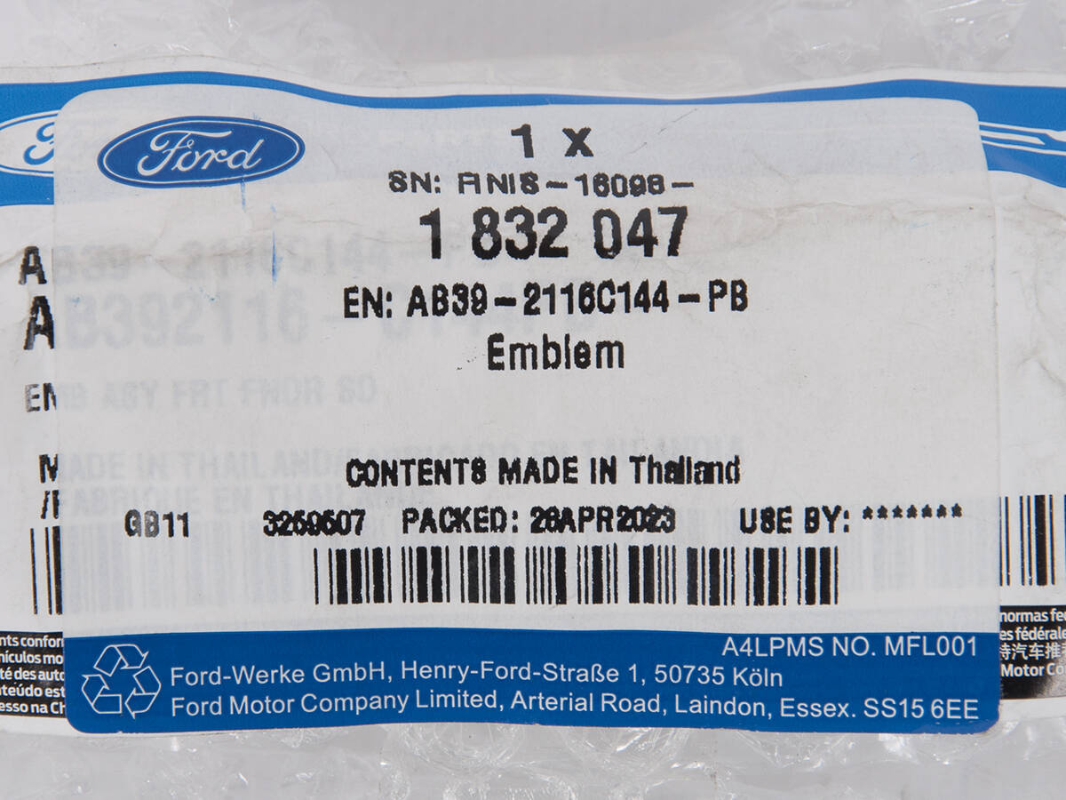 EMBLEMAT "3.2 6AUTO" BŁOTNIKA RANGER 12- _ 1832047 _ AB39-2116C144-PB