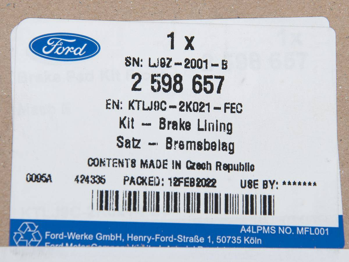 KLOCKI HAMULCOWE PRZÓD FORD MUSTANG MACH-E 20- _ 2781378 _ KTLJ9C-2K021-FEC