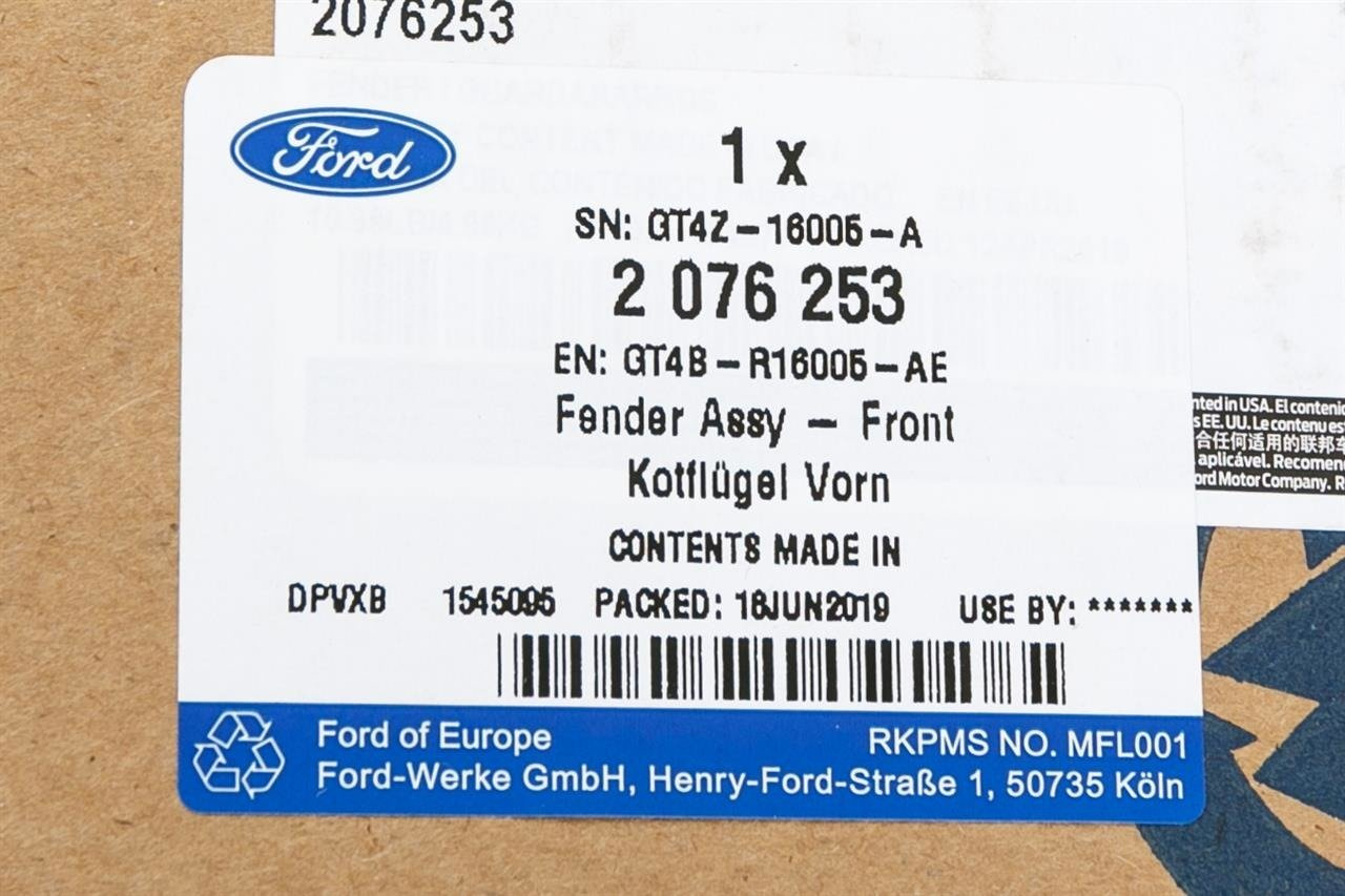 BŁOTNIK PRZEDNI PRAWY FORD EDGE 15- 18- OE _ 2715098 _ GT4B-R16005-AF _ GT4Z-16005-A