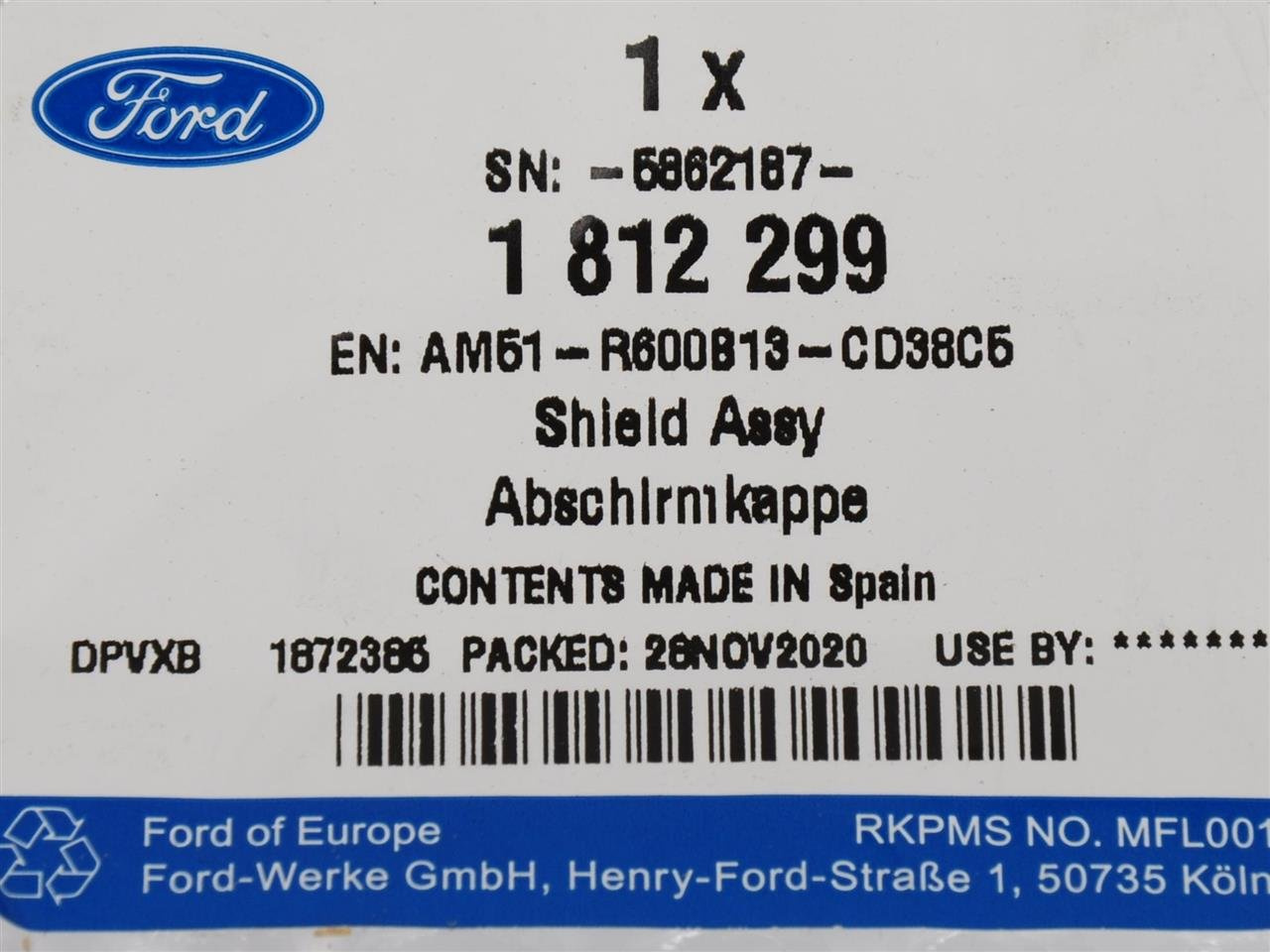 OSŁONA FOTELA KIEROWCY C-MAX/GRAND C-MAX 10-15 _ 1812299 _ AM51-R600B13-CD38C5