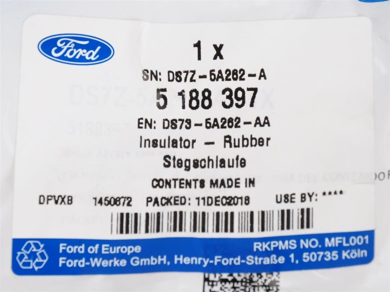 IZOLACJA GUMOWA TŁUMIKA MONDEO FOCUS KUGA C-MAX _ 5188397 _ DS73-5A262-AA _ DS7Z-5A262-A