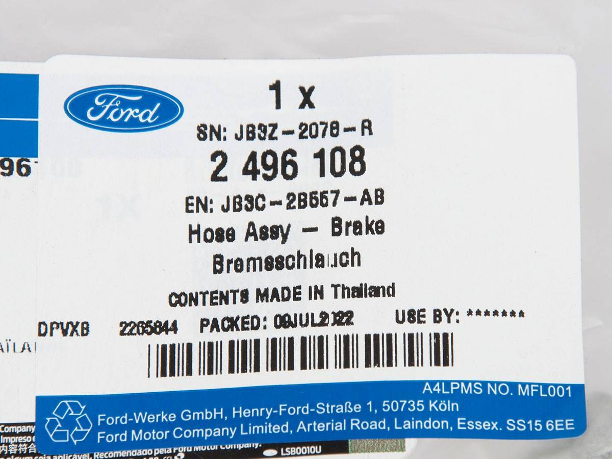 PRZEWÓD HAMULCOWY ELASTYCZNY LEWY RANGER 19- _ 2496108 _ JB3C-2B557-AB