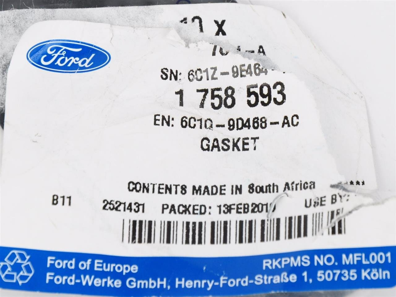 USZCZELKA EGR 2.2 2.4 3.2 DURATORQ TC TRANSIT _ 1758593 _ 6C1Q-9D468-AC _ 6C1Z-9E464-A