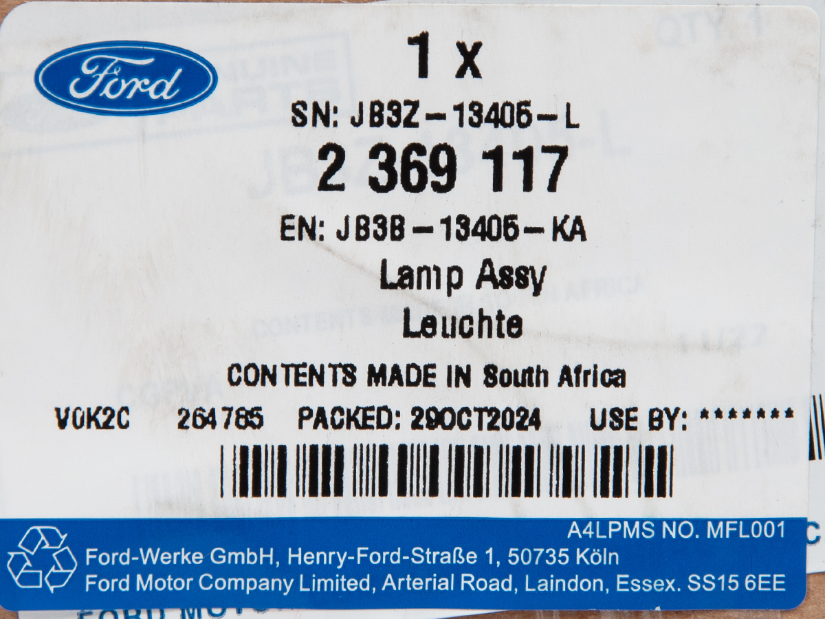 LAMPA LEWA TYLNA RANGER 19- FORD OE