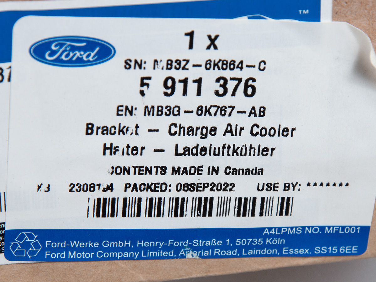 UCHWYT CHŁODNICY POWIETRZA INTERCOOLERA BRONCO 22- _ 5911376 _ MB3G-6K767-AB