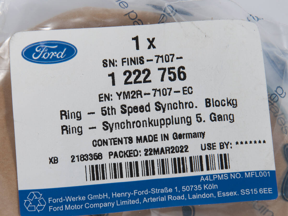 PIERŚCIEŃ SYNCHRONIZATORA 3,4 I 5-GO BIEGU FORD OE _ 1222756 _ YM2R-7107-EC _ GTU_07