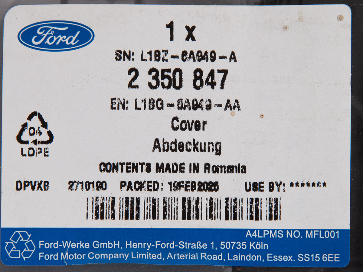 OSŁONA SILNIKA GÓRNA PUMA 20- FIESTA 19-21 FORD OE