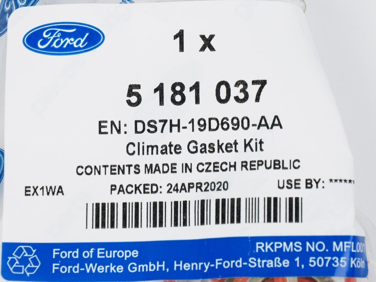 USZCZELKI KLIMATYZACJI FORD OE ZESTAW _ 5181037 _ DS7H-19D690-AA _ DS7Z-19B596-A
