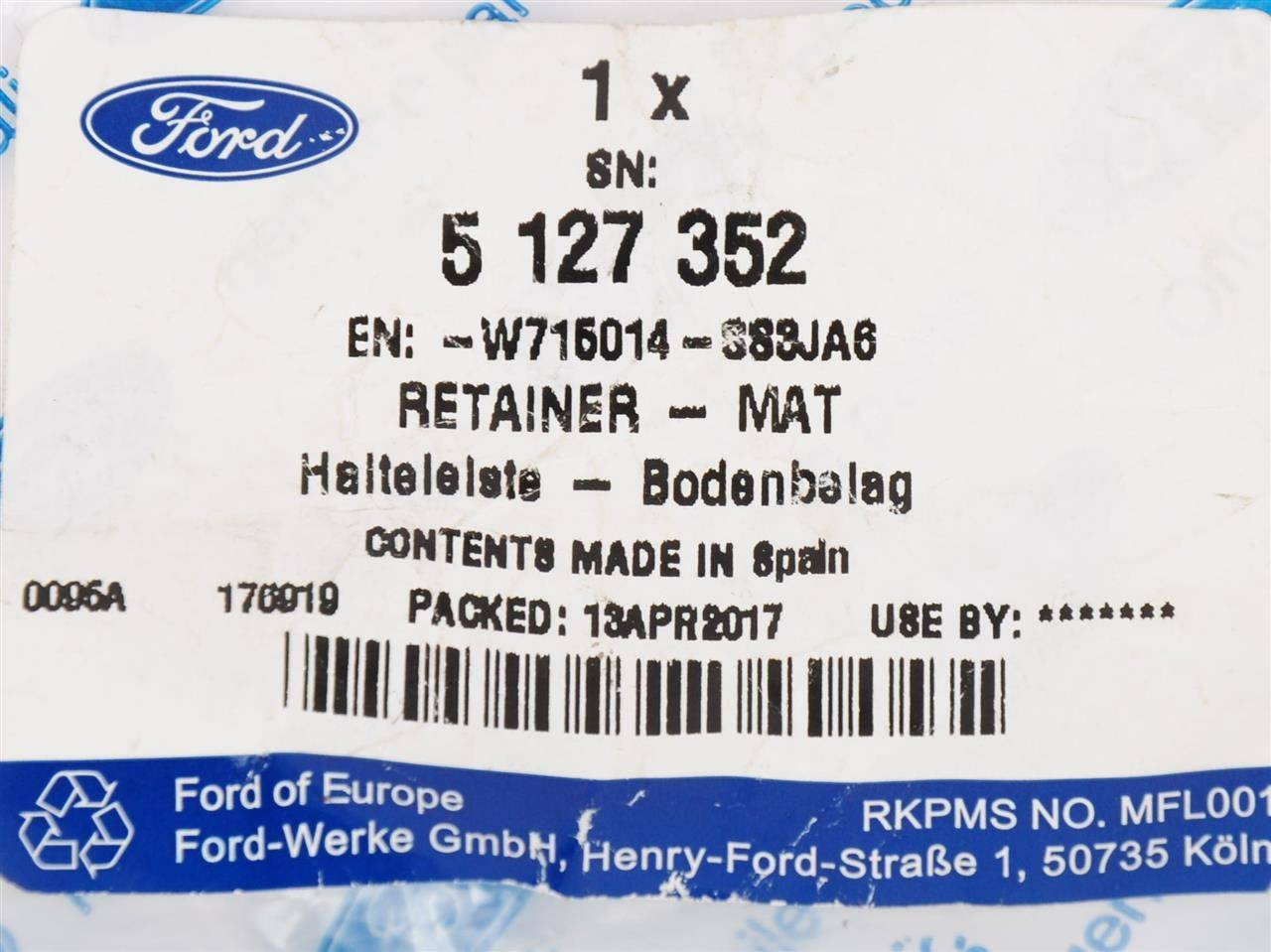 UCHWYT MOCOWANIE DYWANIKÓW EDGE FIESTA KUGA MONDEO_ 5127352 _ W715014-SS3JA6 _ W715014-SS3JA