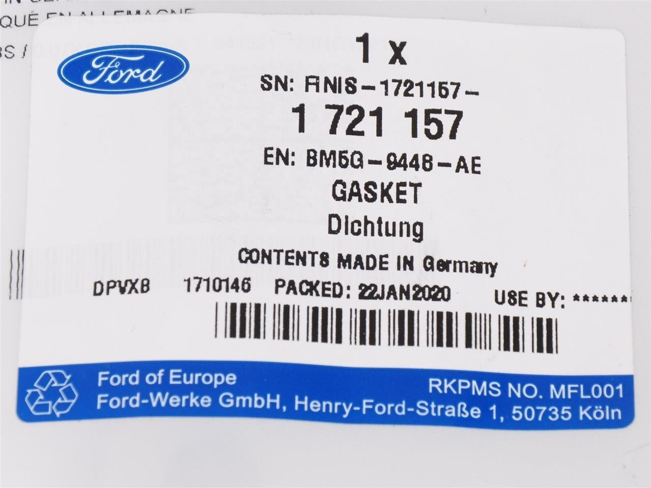 USZCZELKA KOLEKTORA WYDECHOWEGO 1.6 EB KUGA FIESTA _ 1721157 _ BM5G-9448-AE _ BM5Z-9448-A