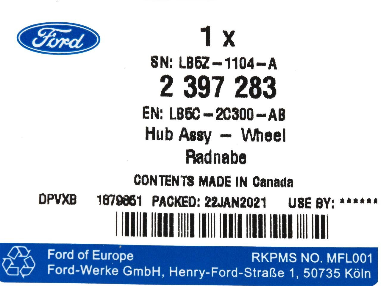 PIASTA ŁOŻYSKO KOŁA PRZÓD FORD EXPLORER 20- 4WD _ 2659761 _ LB5C-2C300-AB _ LB5Z-1104-A _ GTU_07