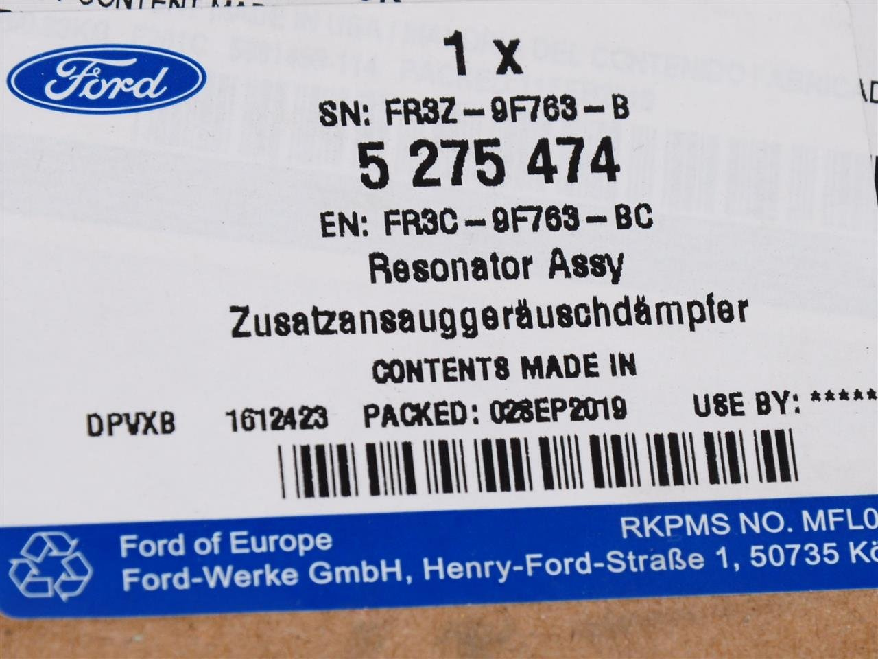 WLOT DOLOT FILTRA POWIETRZA MUSTANG 5,0 / 3,7 15- _ 5275474 _ FR3C-9F763-BC _ FR3Z-9F763-B _ GTU_07