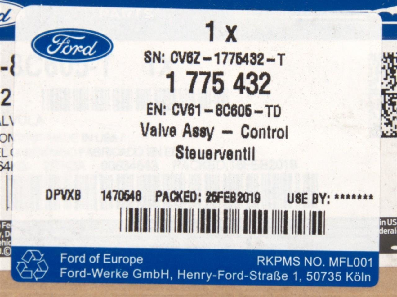 ZAWÓR WODY KUGA 2014- _ 1775432 _ CV61-8C605-TD _ CV6Z-8C605-T