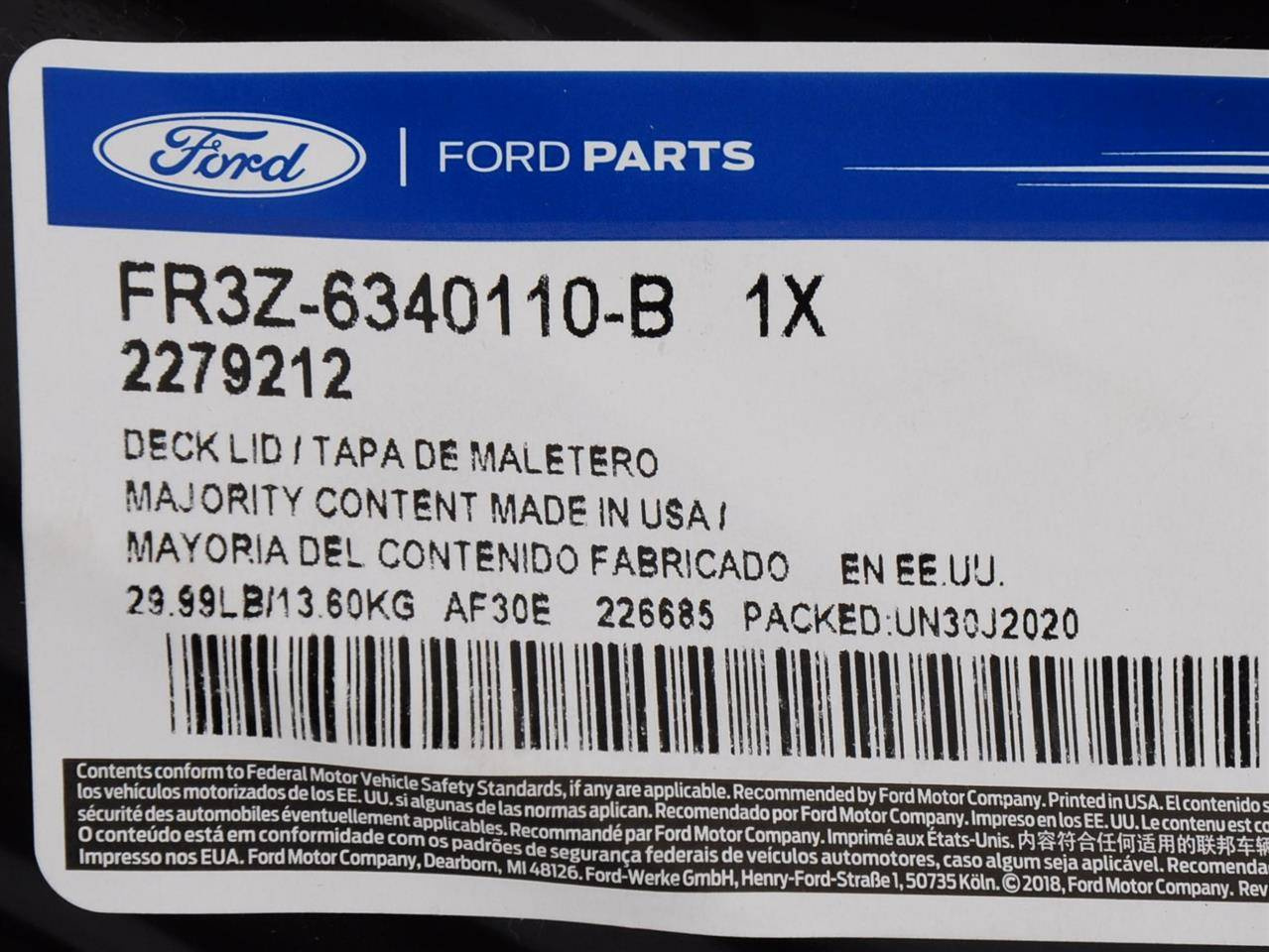 KLAPA BAGAŻNIKA MUSTANG 15- _ 2279212 _ FR3B-6340110-BM