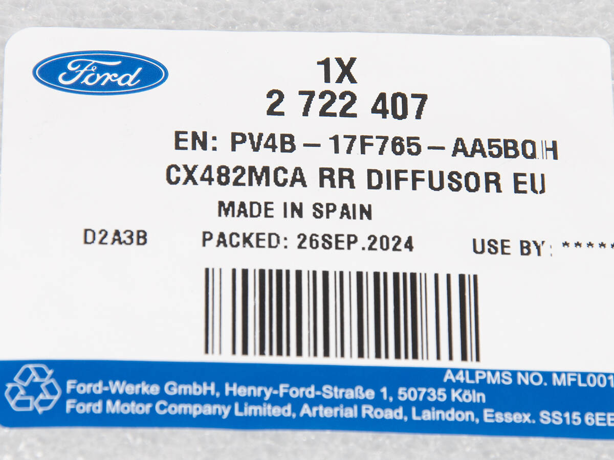 DYFUZOR ZDERZAKA TYŁ FORD KUGA 24- FORD OE _ 2722407 _ PV4B-17F765-AA5BQH