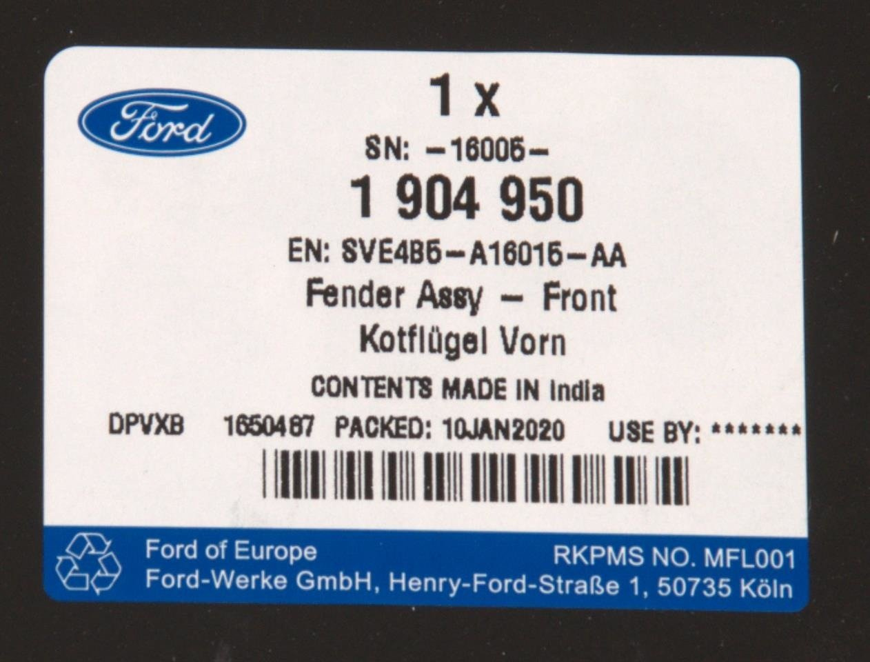 BŁOTNIK PRAWY PRZÓD KA+ 2016- _ 1904950 _ SVE4B5-A16015-AA _ GTU_07