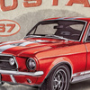 SZYLD Z BLACHY FORD MUSTANG GT 1967 RED