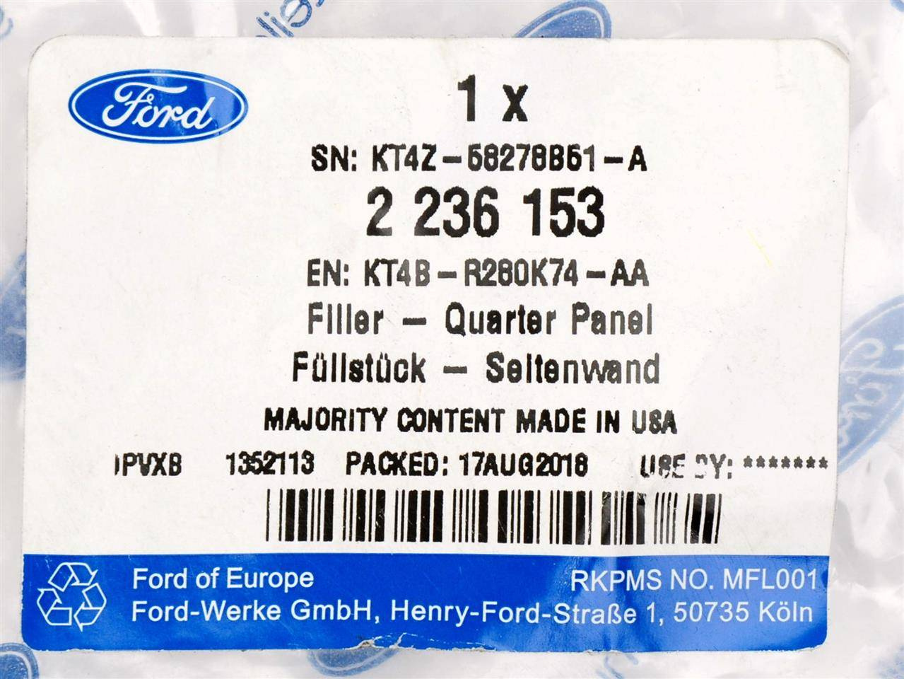 NADKOLE LEWE TYŁ EDGE 2018- _ 2236153 _ KT4B-R280K74-AA _ KT4Z-58278B61-A _ GTU_07