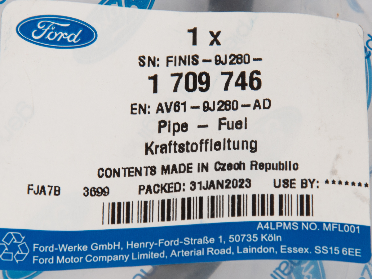 PRZEWÓD ELASTYCZNY UKŁADU PALIWOWEGO FOCUS 12- 14- _ 1709746 _ AV61-9J280-AD