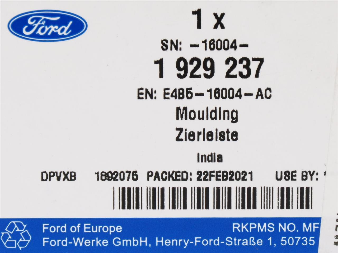 LISTWA PRAWA PRZY LUSTERKU FORD KA+ 16- OE _ 1929237 _ E4B5-16004-AC