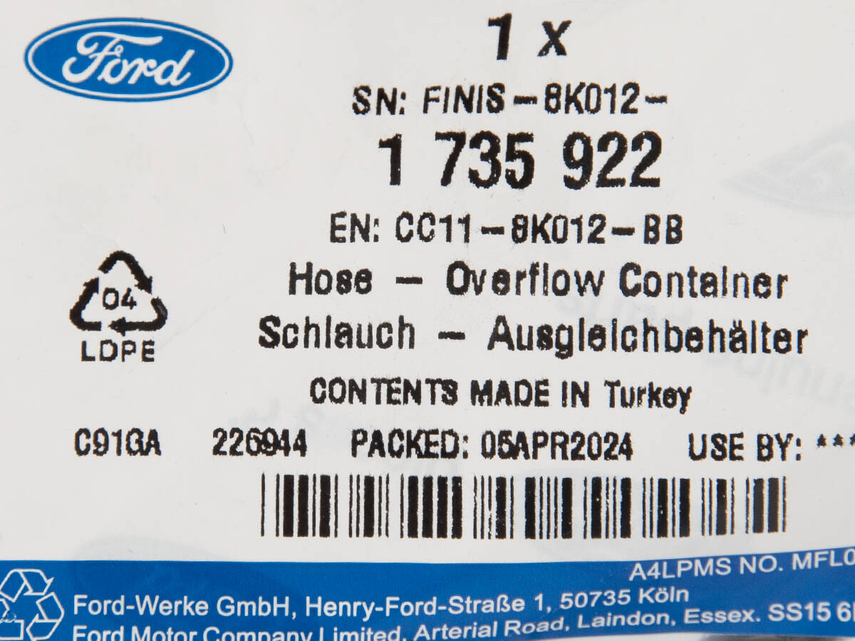 PRZEWÓD ZBIORNICZKA WYRÓWNAWCZEGO TRANSIT 11-14 _ 1735922 _ CC11-8K012-BB