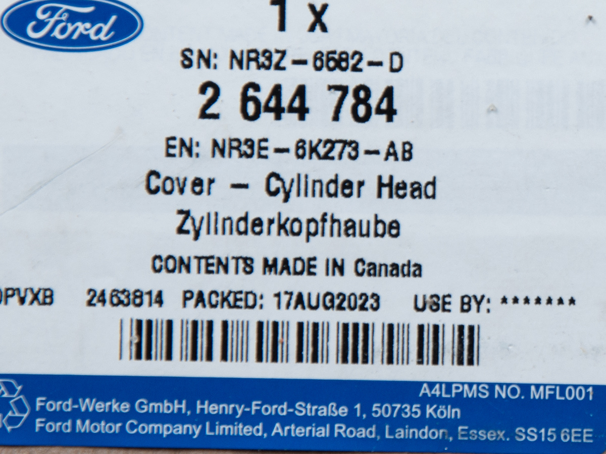 POKRYWA ZAWORÓW LEWA FORD MUSTANG 17-23 / 5.0 OE _ 2644784 _ NR3E-6K273-AB