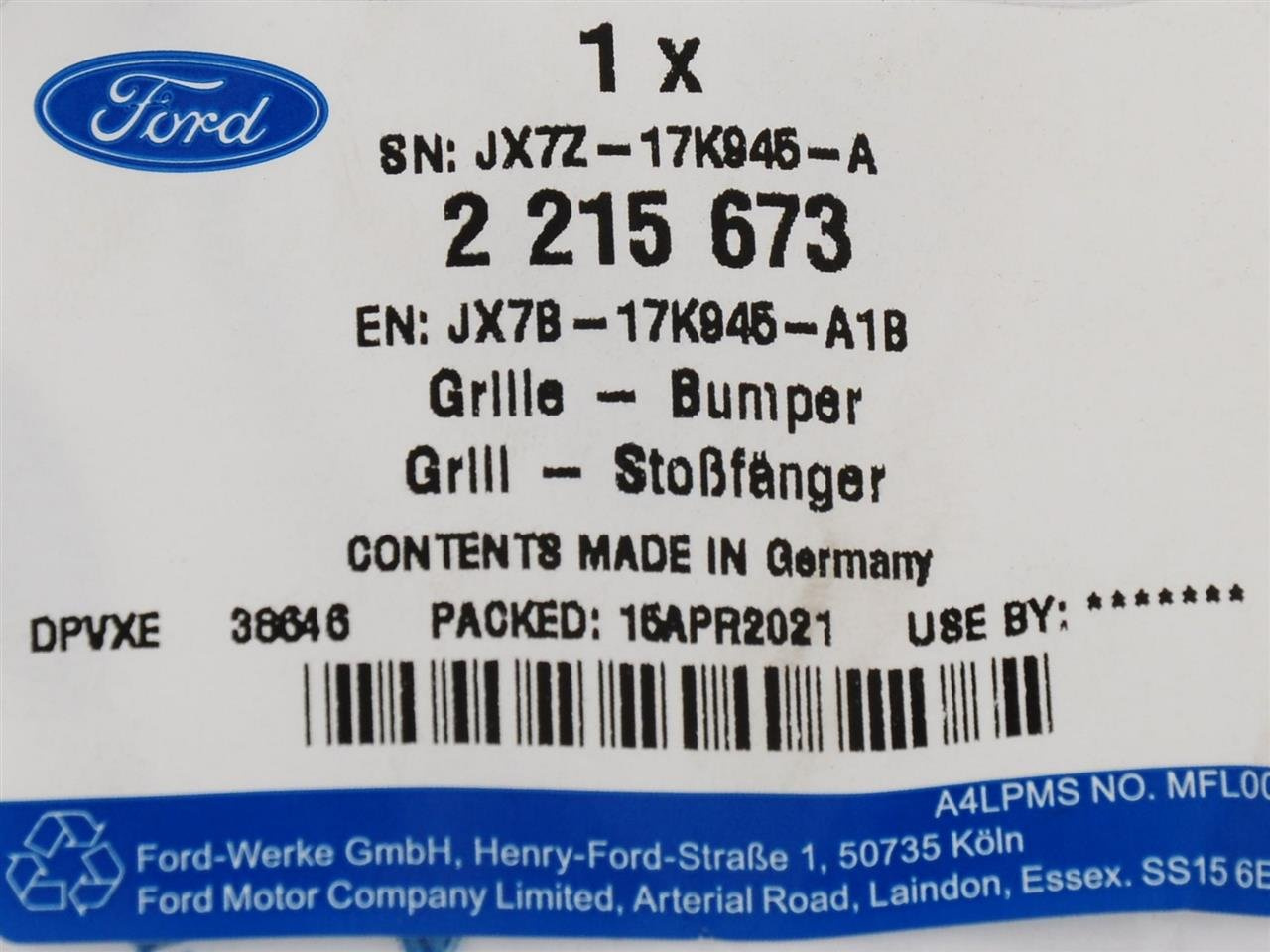 GRILL KRATKA DOLNA ZDERZAKA PRZÓD FOCUS 18- _ 2215673 _ JX7B-17K945-A1B _ GTU_07