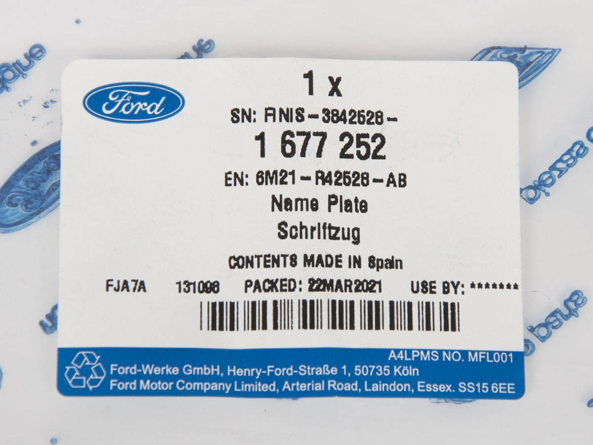 EMBLEMAT ''S-MAX'' KLAPY TYŁ S-MAX 06-10 _ 1677252 _ 6M21-R42528-AB