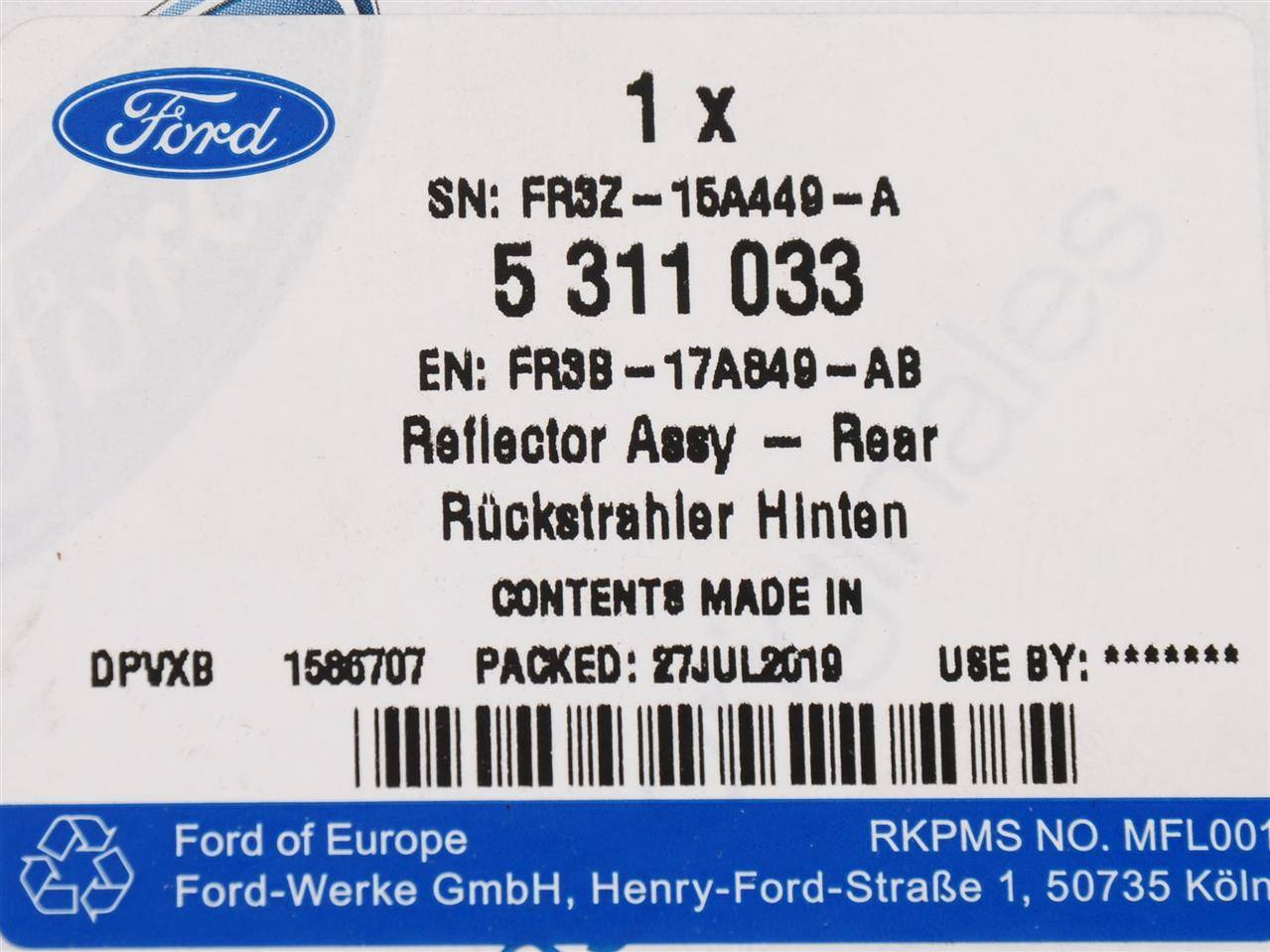 ODBLASK LEWY TYŁ MUSTANG 2015-2017 _ 5311033 _ FR3B-17A849-AB _ FR3Z-15A449-A