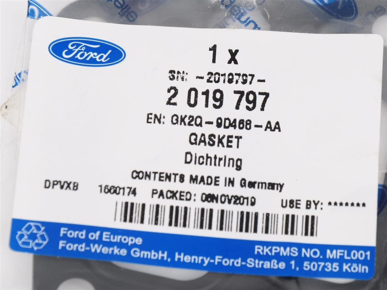 USZCZELKA ZAWORU EGR FORD 2,0 DIESEL PANTHER _ 2019797 _ GK2Q-9D468-AA _ GK2Z-9464-A