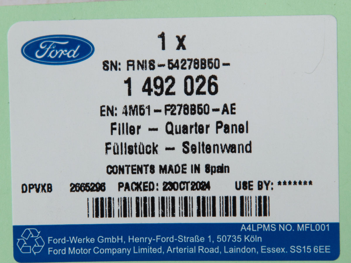 NADKOLE TYLNE PRAWE FOCUS 05-08 C-MAX 05-08 OE _ 1492026 _ 4M51-F278B50-AE