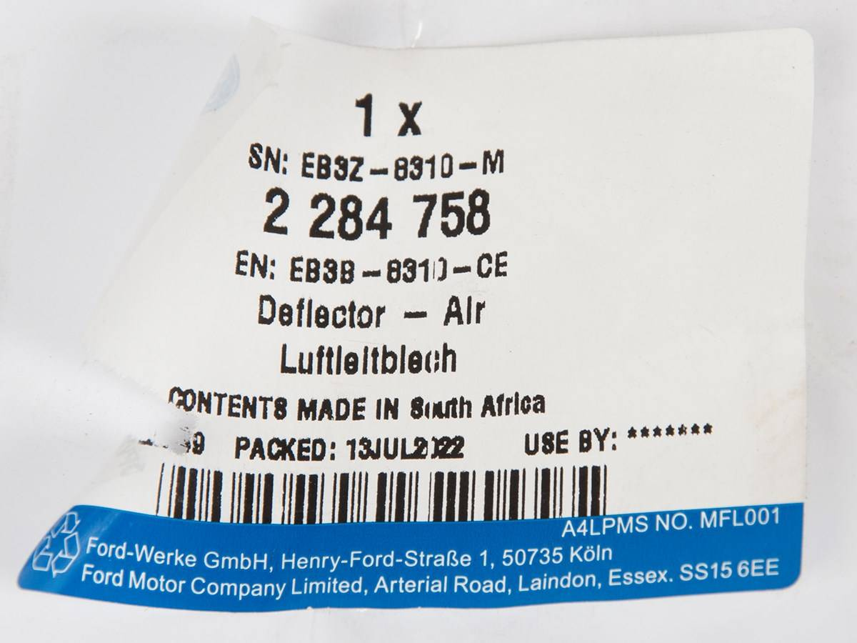 KIEROWNICA POWIETRZA PRAWA RANGER 15- 19- _ 2284758 _ EB3B-8310-CE