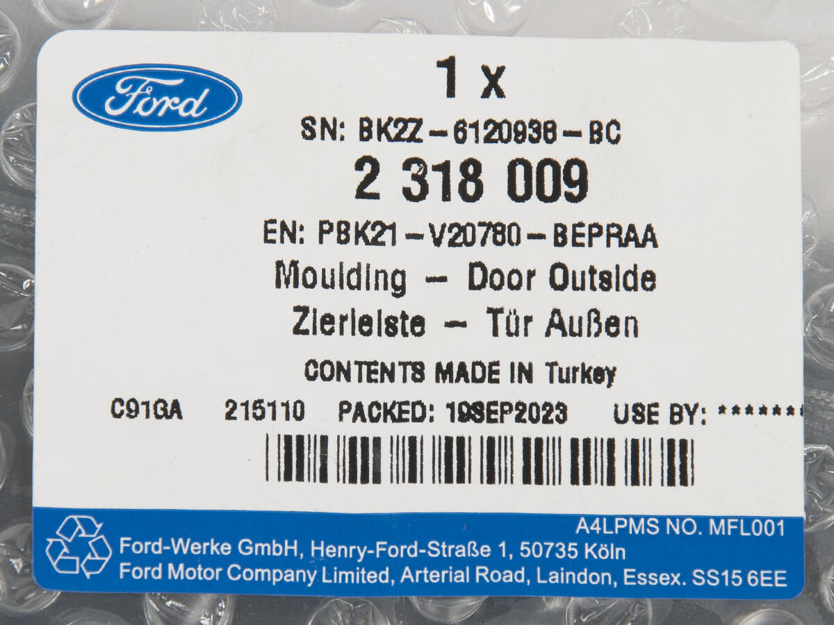 LISTWA PRAWA DRZWI PRZÓD FORD TOURNEO CUSTOM 13- _ 2318009 _ PBK21-V20780-BEPRAA _ GTU_07