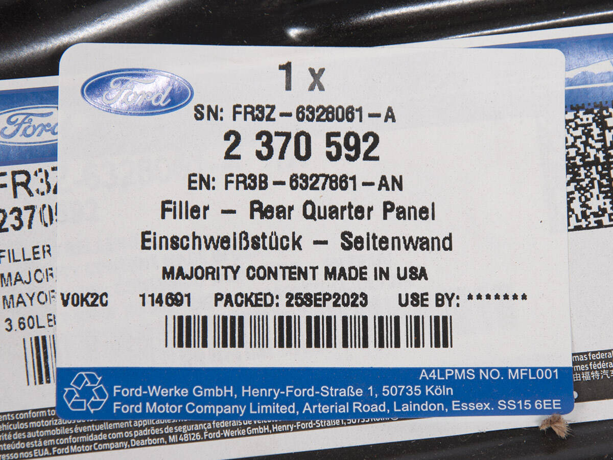 WZMOCNIENIE LEWE POSZYCIA BŁOTNIKA TYŁ MUSTANG 15- _ 2370592 _ FR3B-6327861-AN