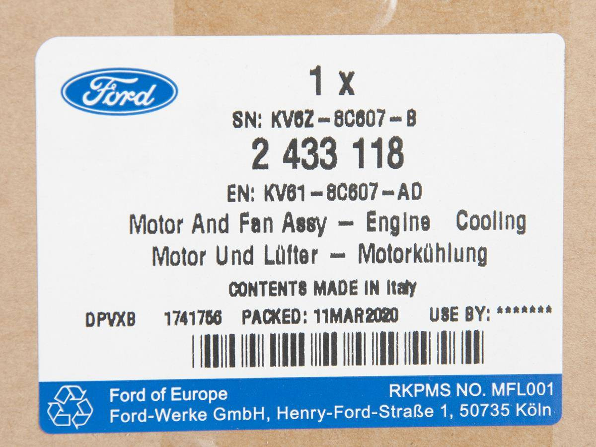 WENTYLATOR TRANSIT/TOURNEO CONNECT 18- _ 2433118 _ KV61-8C607-AD _ KV6Z-8C607-B