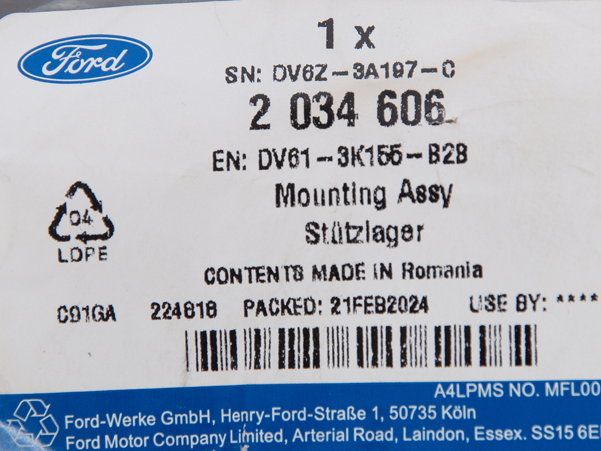 GÓRNE MOCOWANIE PRZÓD TRANSIT/TOURNEO CONNECT 18- _ 2034606 _ DV61-3K155-B2B _ DV6Z-3A197-C