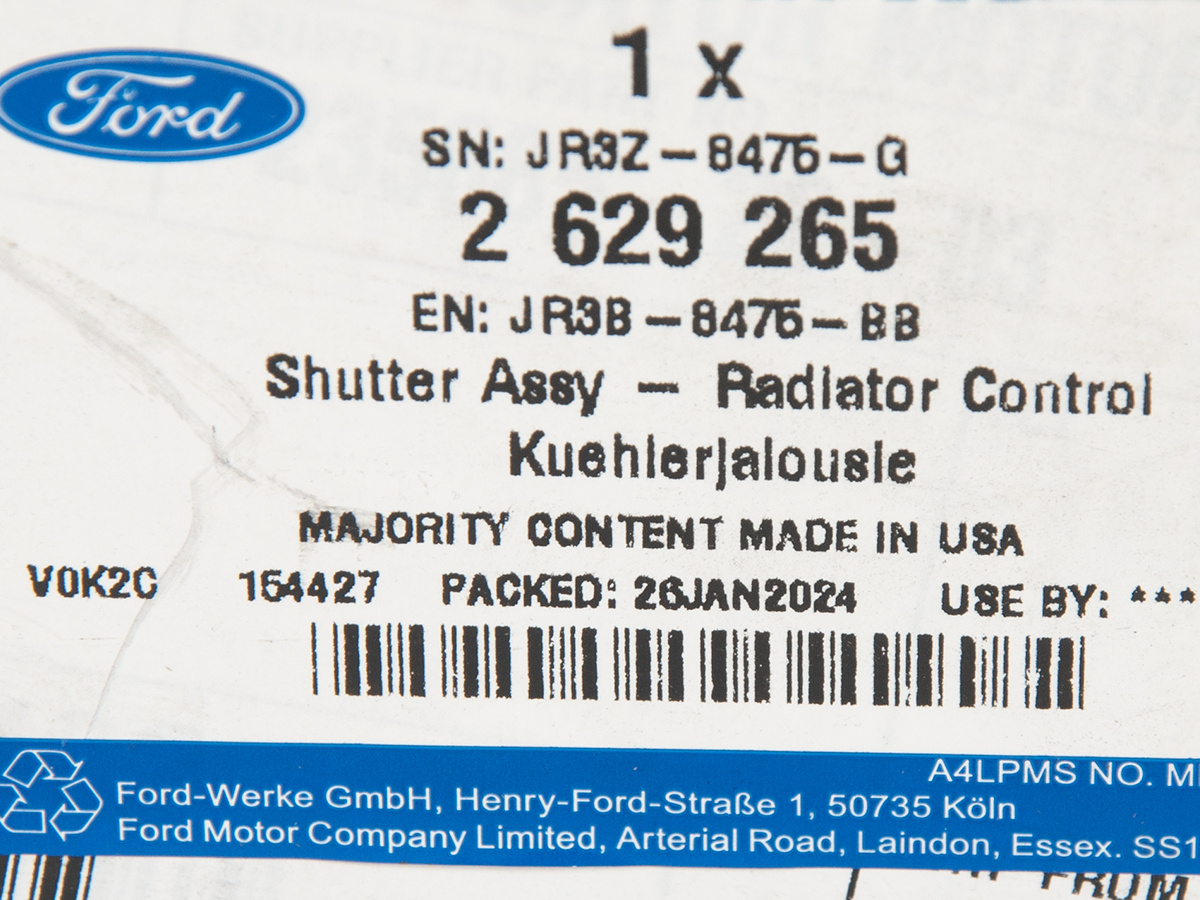 SIŁOWNIK SILNICZEK ŻALUZJI MUSTANG 17-23 FORD OE _ 2629265 _ JR3B-8475-BB