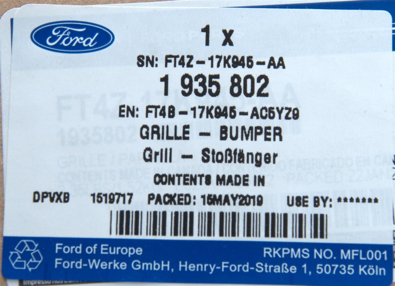 KRATKA DOLNA ZDERZAKA PRZÓD EDGE 2015- _ 1935802 _ FT4B-17K945-AC5YZ9 _ FT4Z-17K945-AA _ GTU_07