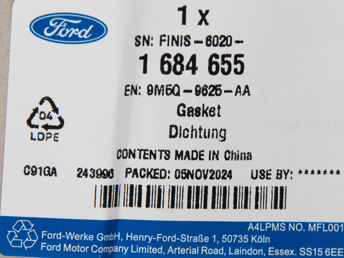 USZCZELKA GŁOWICY GÓRNA FOCUS 10-15 / KUGA 12- / MONDEO 10-14 / S-MAX/GALAXY 10-15 / 2.0 DURATORQ _ 1684655 _ 9M5Q-9625-AA
