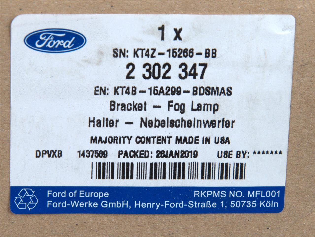 KRATKA HALOGENU LEWA EDGE 2018- CHROM OE _ 2720726 _ MT4B-15A299-BASMAS _ MT4Z-15266-BB