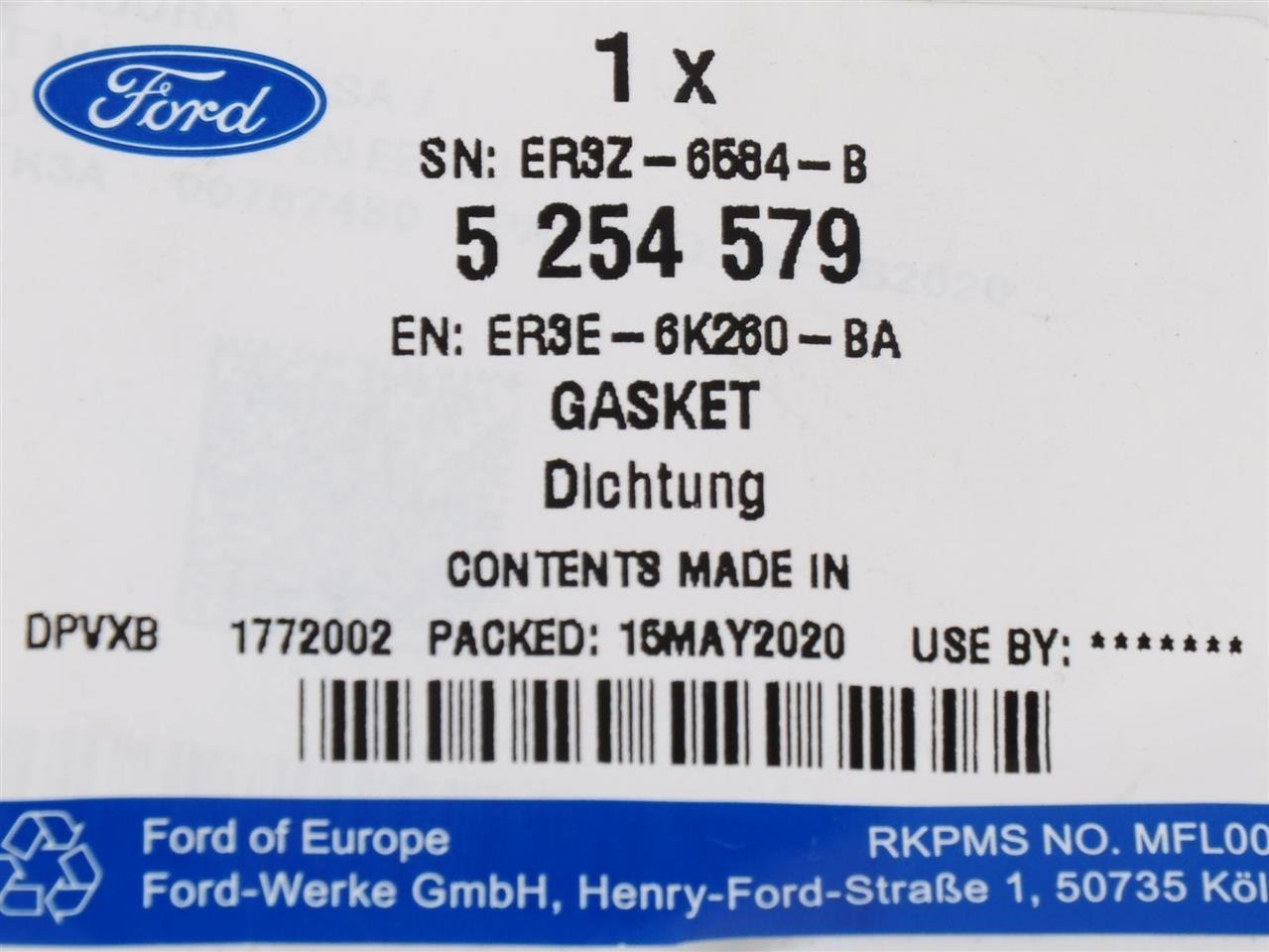 USZCZELKA LEWA POKRYWY ROZRZĄDU 5.0 MUSTANG 2015- _ 5254579 _ ER3E-6K260-BA _ ER3Z-6584-B