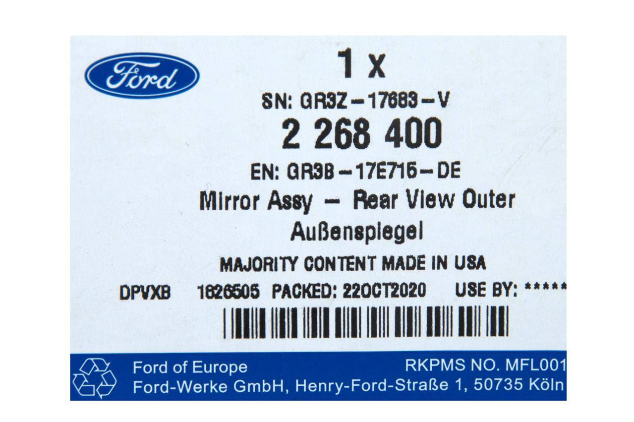 LUSTERKO ZEWNĘTRZNE LEWE MUSTANG 17- PODW.ZEWN. EL. LUSTERKA -EL.SKLAD. _ 2268400 _ GR3B-17E715-DE _ GR3Z-17683-V