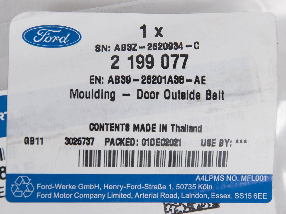 LISTWA ZGARNIAJĄCA SZYBY PRAWEJ PRZÓD RANGER 11- _ 2199077 _ AB39-26201A38-AE _ AB3Z-2620934-C