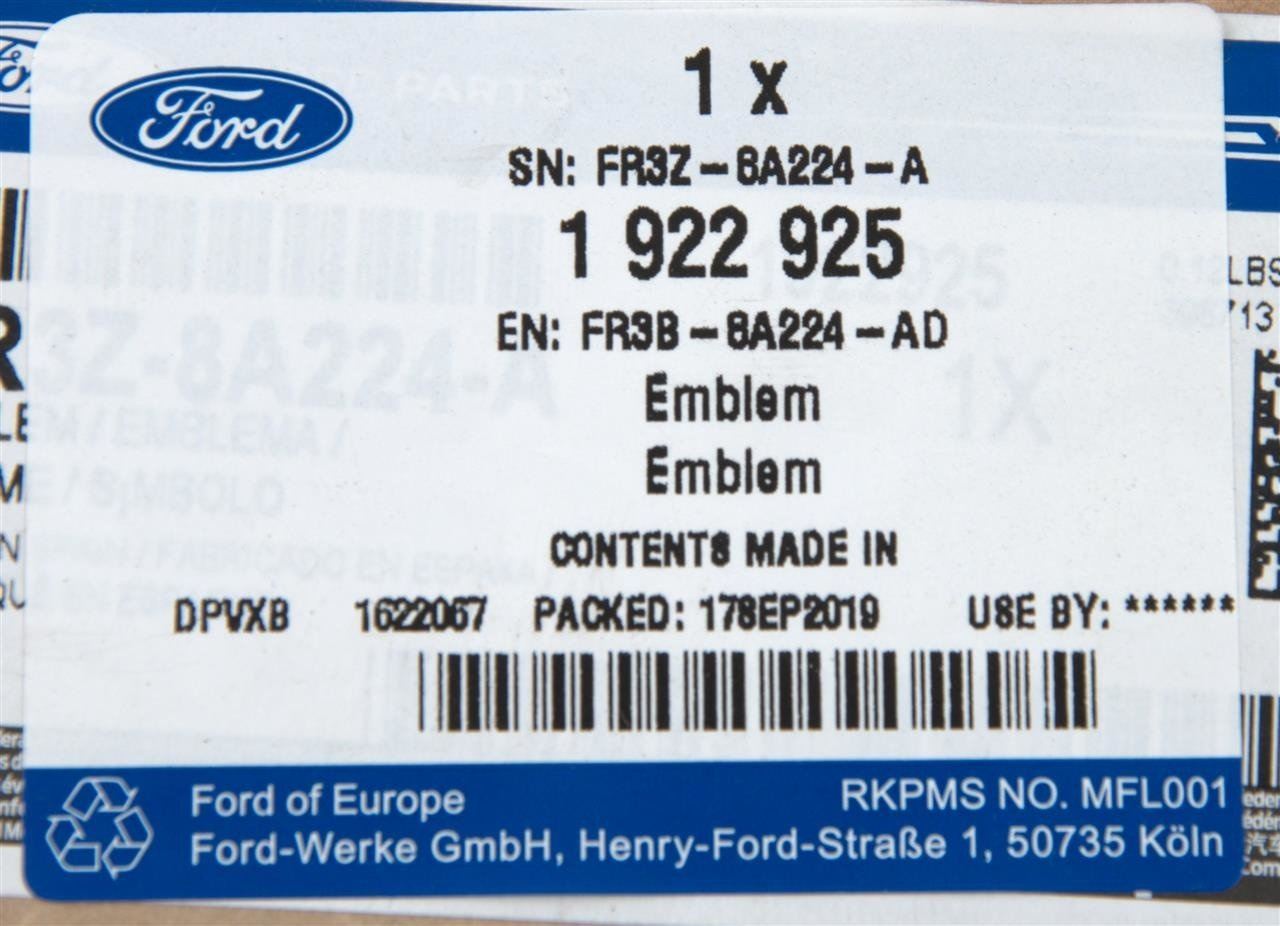 EMBLEMAT PRZÓD KOŃ MUSTANG 2015-2017 _ 1922925 _ FR3B-8A224-AD _ FR3Z-8A224-A