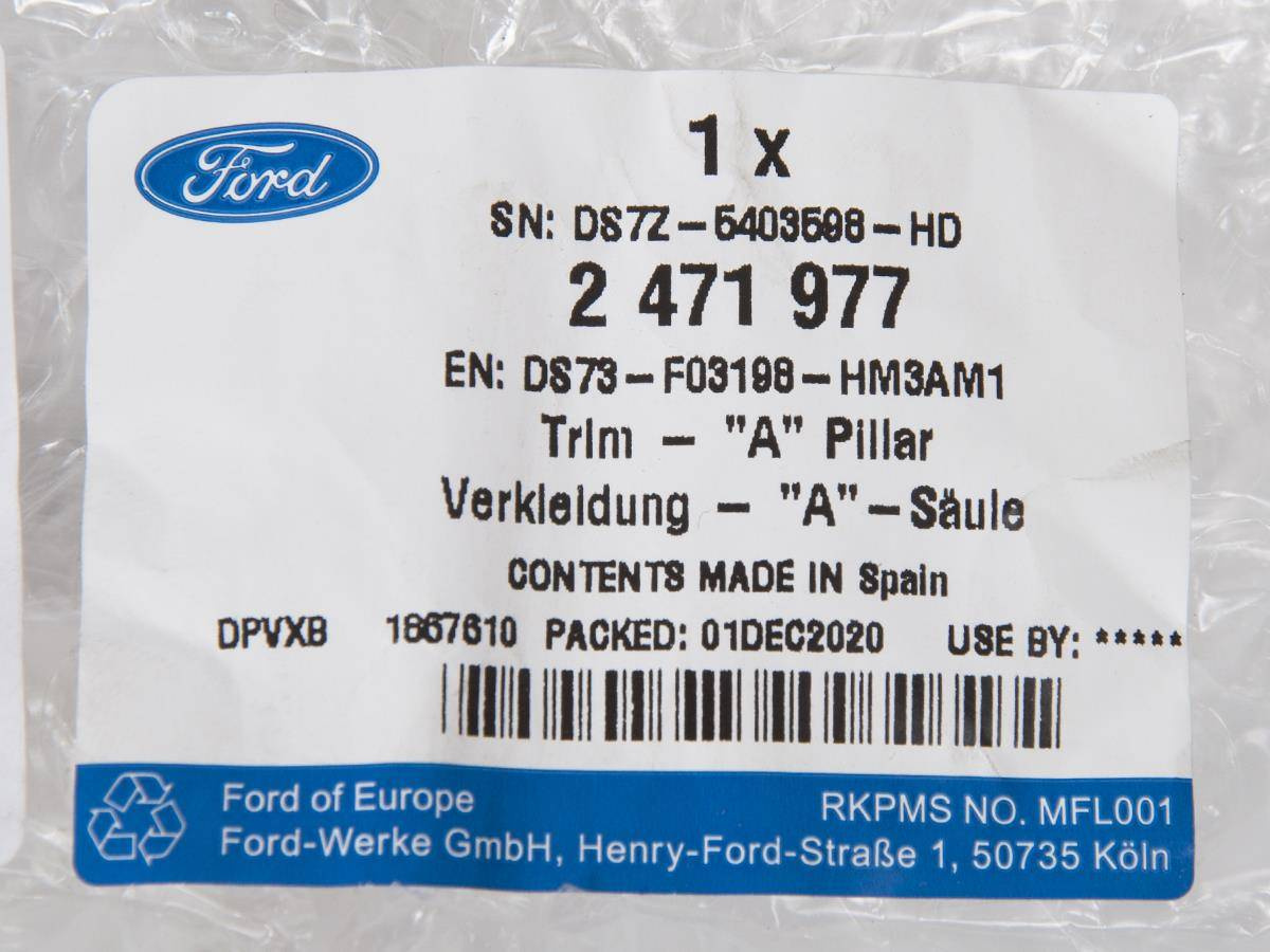 LISTWA PRAWA WEWNĘTRZNA SŁUPKA "A" MONDEO 14-22 _ 2471977 _ DS73-F03198-HL3AM1