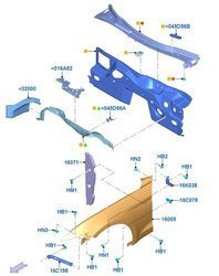 BŁOTNIK PRZEDNI LEWY MUSTANG 2017- BASE _ 2240314 _ JR3B-16006-AK _ JR3Z-16006-A _ GTU_07