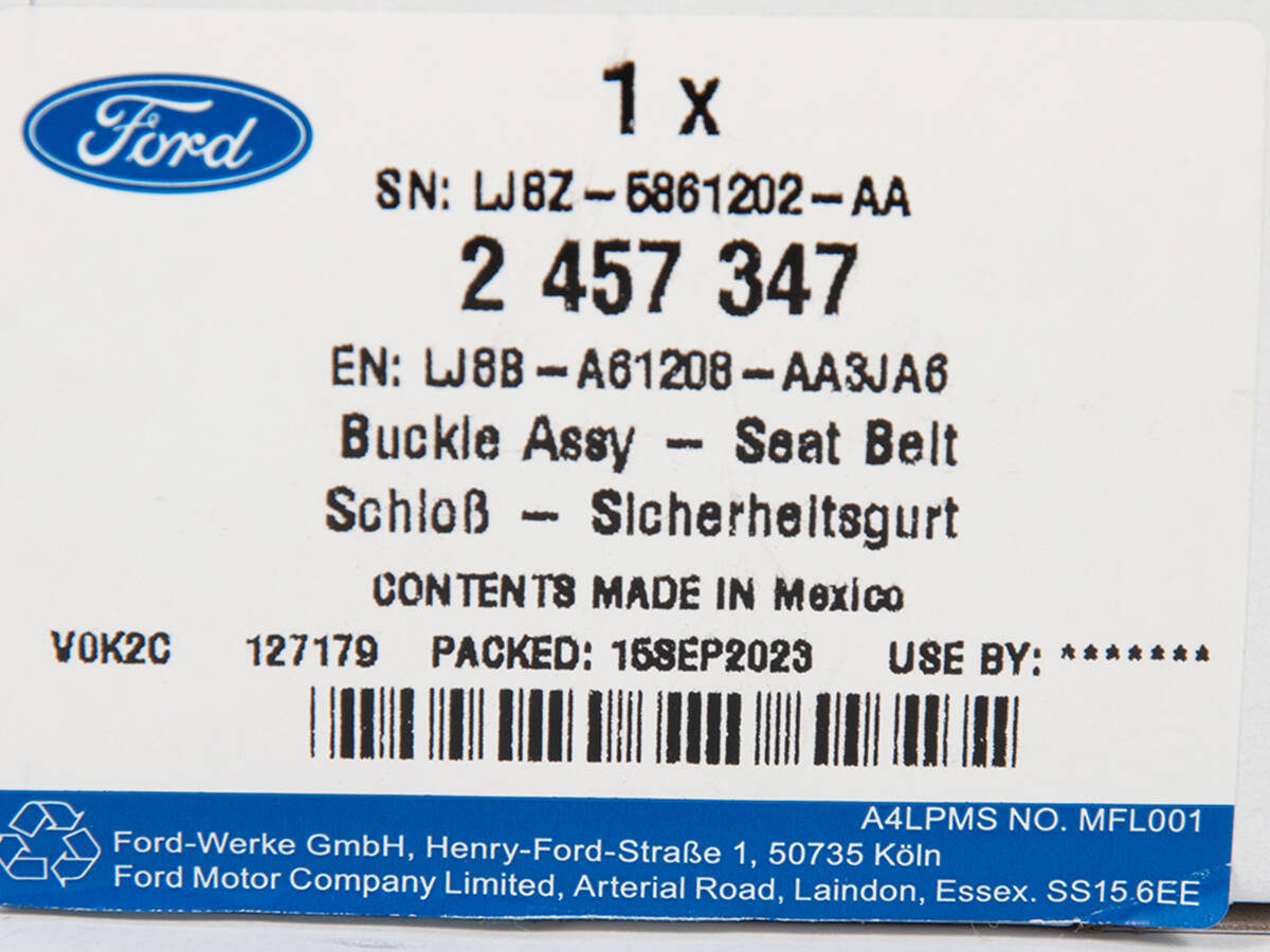 KLAMRA PRAWA LEWA PASA BEZPIECZEŃSTWA PRZÓD MUSTANG MACH-E 20- _ 2457347 _ LJ8B-A61208-AA3JA6